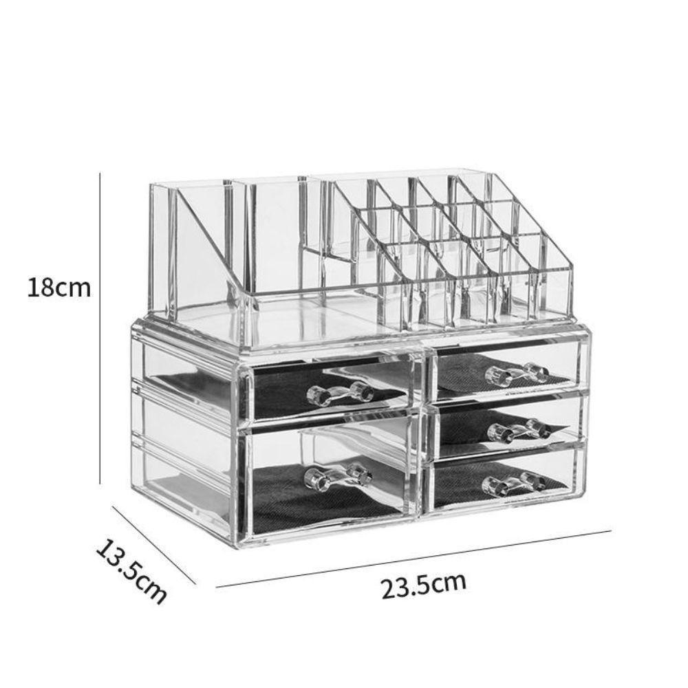 Organizador De Maquiagem Acrilico 5 Gavetas 16 Divisorias Porta Batom Cosmeticos Pinceis Caixa Para Esmalte E Joias Esta - 7