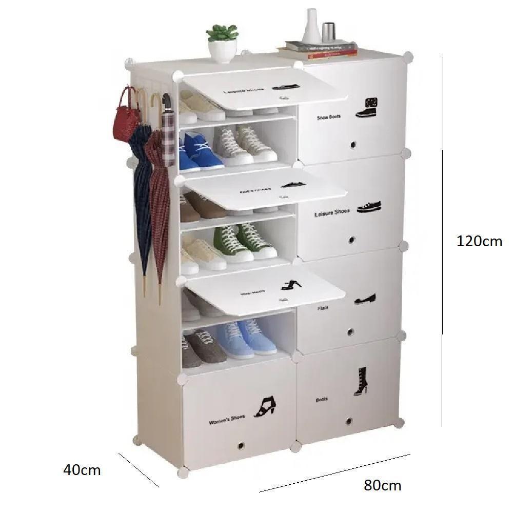 Armario Organizador Brinquedos Grande Guarda Roupa Sapateira Modular Porta Treco Estante 8 Modulos Com Prateleiras - 7