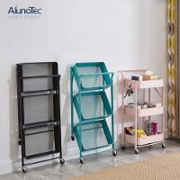 Carrinho Multiuso Organizador 3 Prateleiras Dobravel Em Aço Rosa Quarto Sala Brinquedos Salao Manicure Varanda - 2