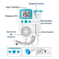 Monitor Fetal Doppler Aparelho Para Ouvir Coracao Do Bebe Ultrassom Batimentos Gravida Verde