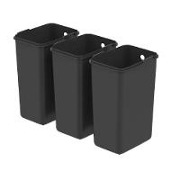 Lixeira Tripla Coleta Seletiva Inox 30 Litros Gigante 3 Cestos De Lixo Cozinha Escritorio 3 Em 1 Ecologica Luxo - 3