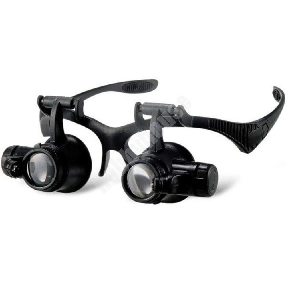 Oculos Lupa Cabeca 20x Profissional Luz Dupla Lente De Aumento Pala Reparo Joias Eletronica Estetica Relogios - 4