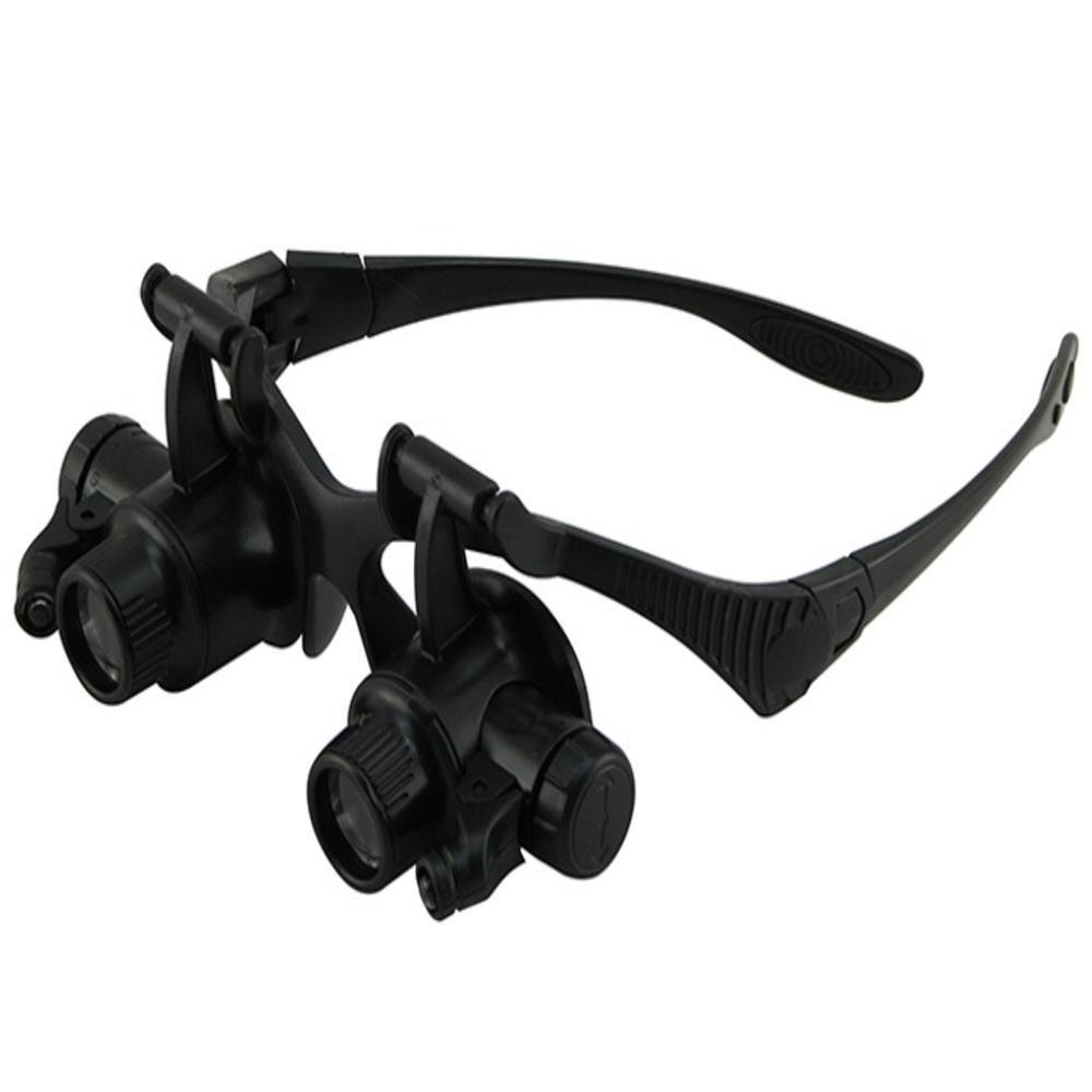 Oculos Lupa Cabeca 20x Profissional Luz Dupla Lente De Aumento Pala Reparo Joias Eletronica Estetica Relogios - 5