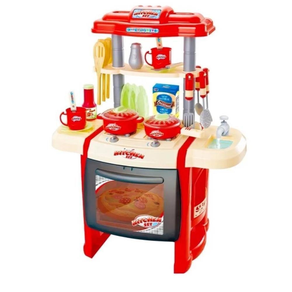 Cozinha Infantil Grande Completa Som Luz Torneira Com Agua Mini Mercado Panelas Talheres Profissional - 2