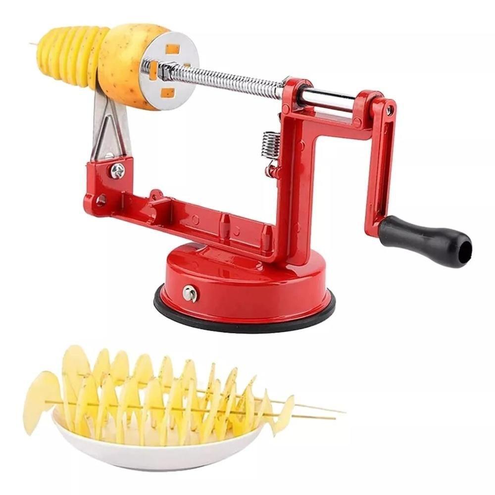Maquina De Cortar Batata Em Espiral Fazer Legumes Frutas Verduras Fatiador Slicer Chips No Palito - 1
