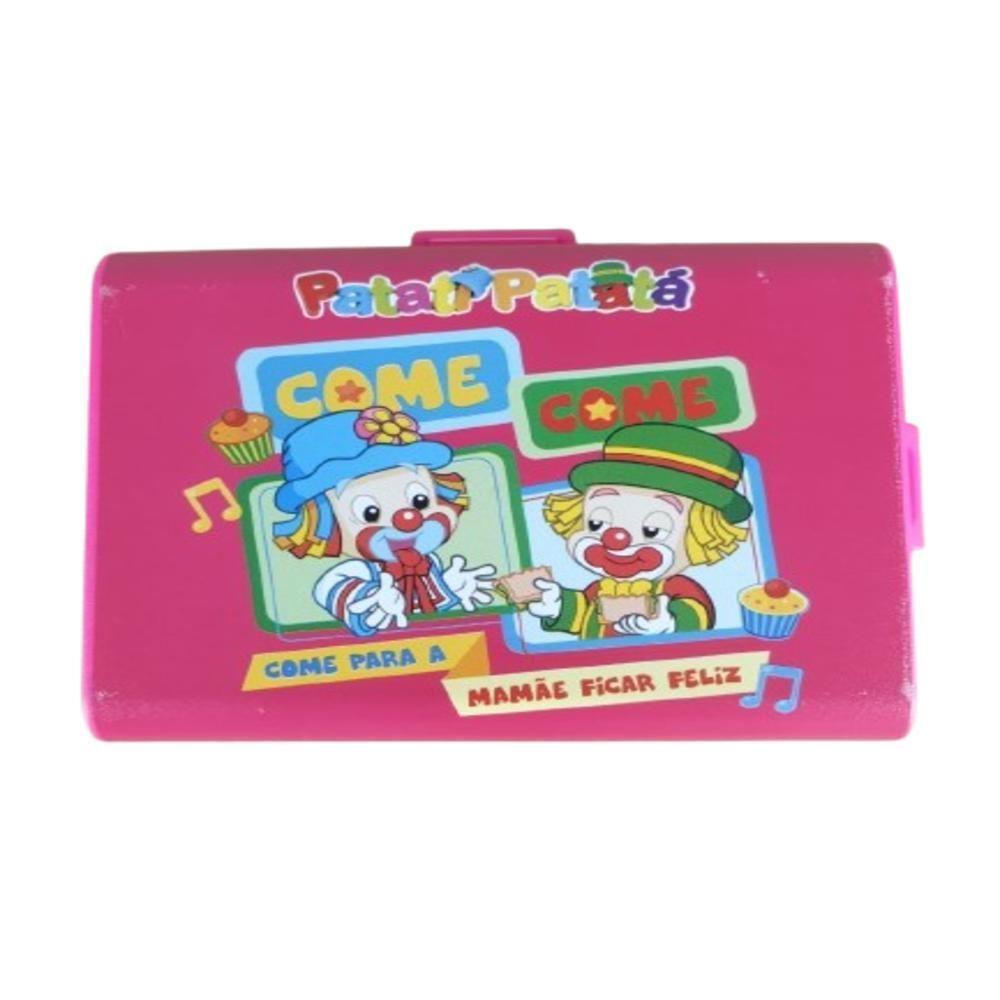 Lancheira Escolar Infantil Patati Patata Marmita 3 Divisorias Meninas Pote Duplo Passeio Com Trava Rosa - 5