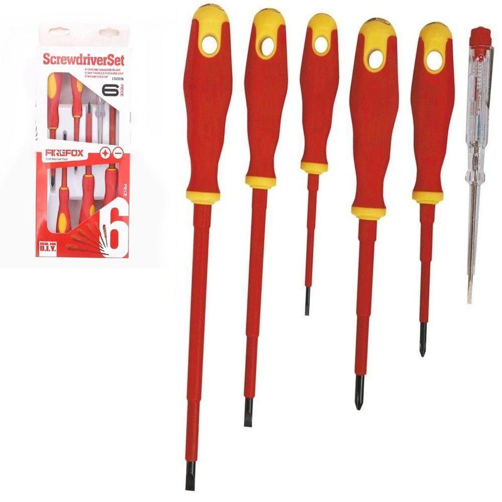 Jogo De Chaves Fenda E Philips Isolada Eletricista 1000v Imantada 6 Peças Profissional - 1