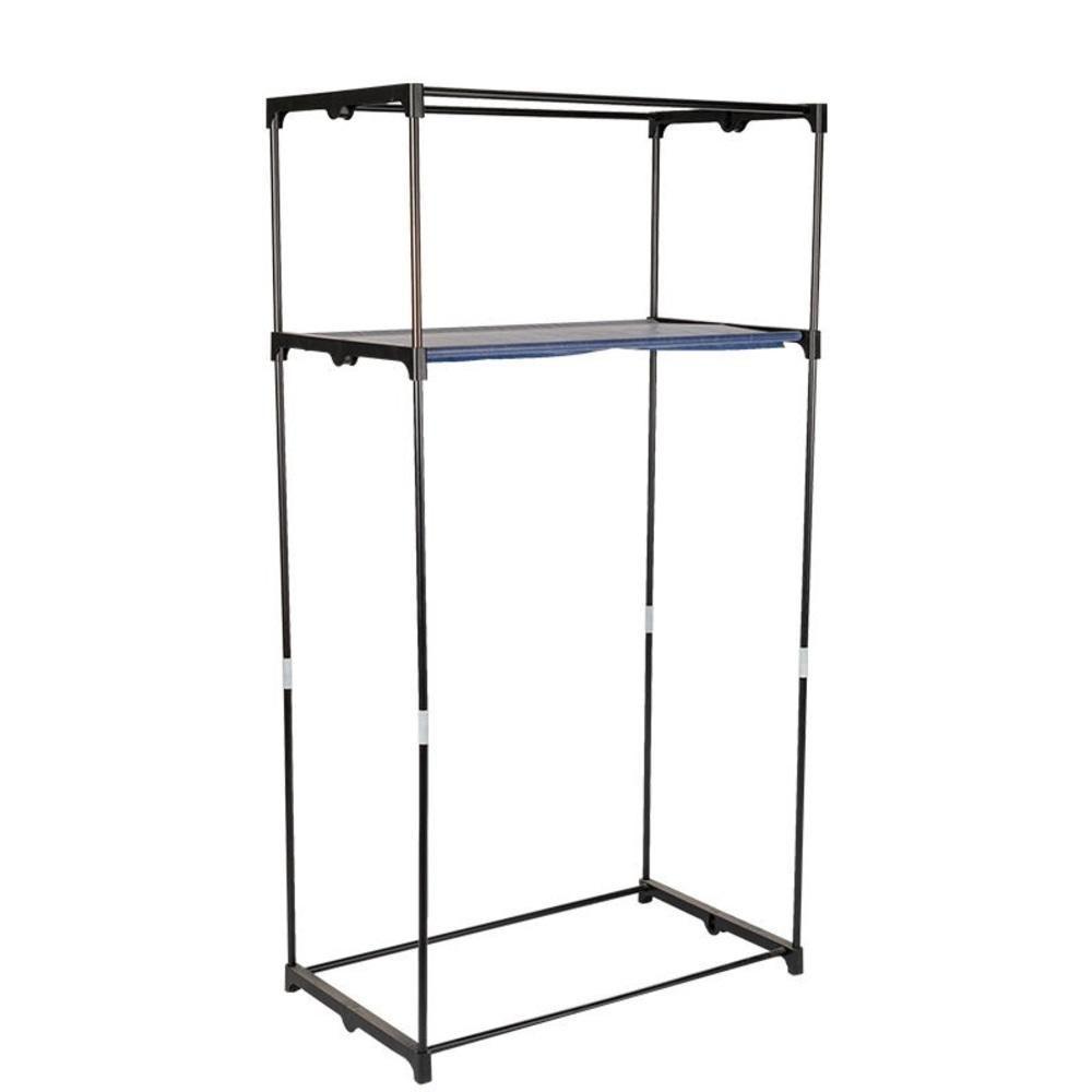 Guarda Roupa Portatil Aramario Ziper Organizador Cabideiro Arara Prateleira Sapateira Praia - 4