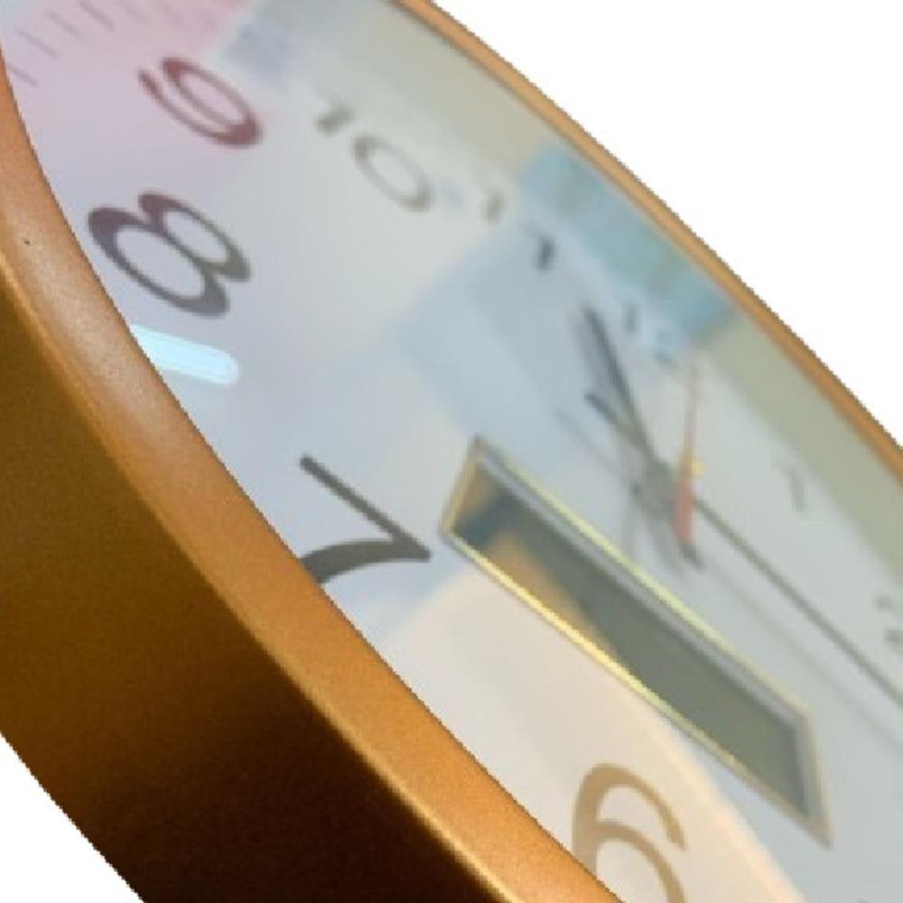 Relogio De Parede Moderno 30cm Calendario Digital Termometro Alarme Luxo Rose Gold - 7
