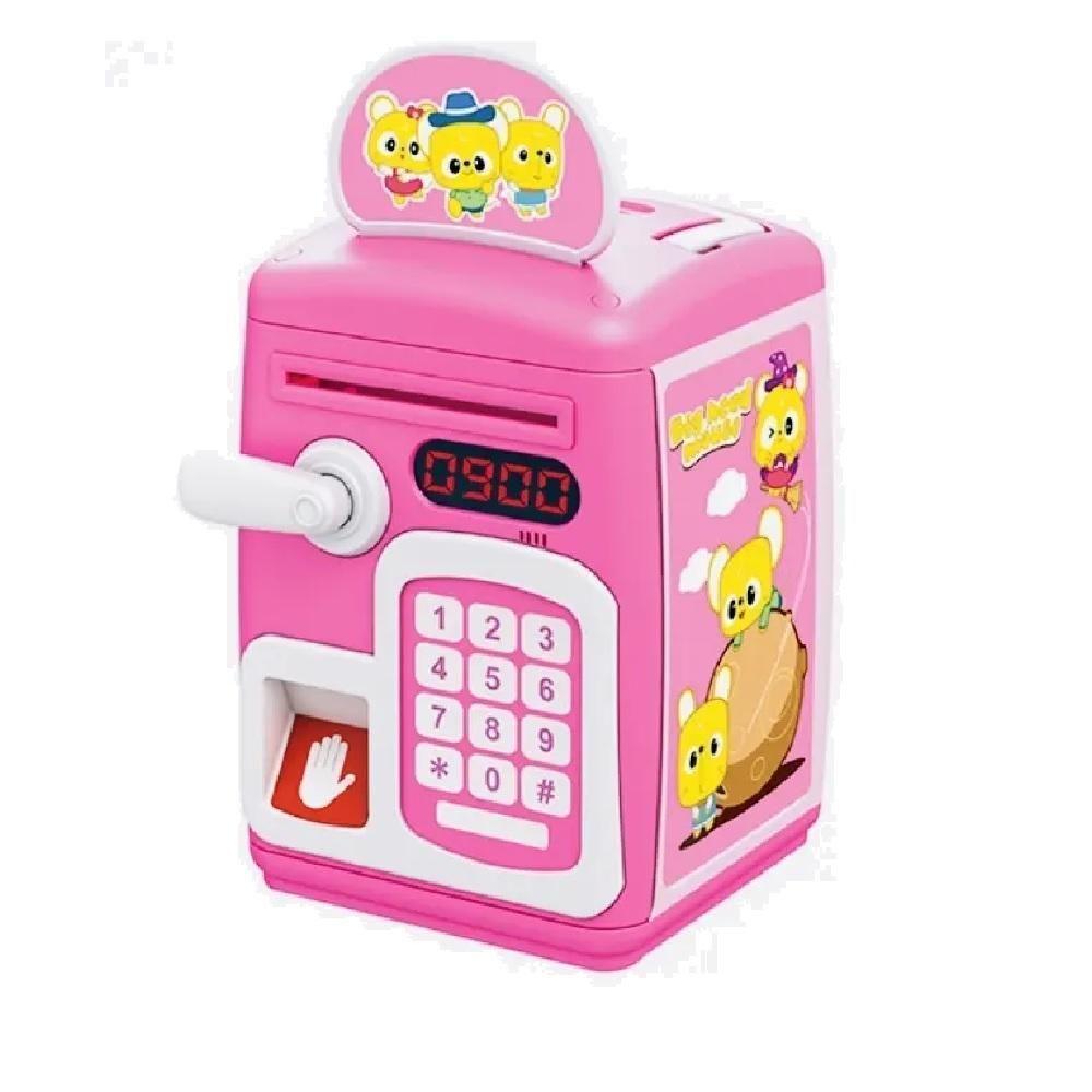Cofre Digital Senha Biometria Eletronico Automatico Cofrinho Infantil Impressao Digital Teclado Moedas Nota Completo - 1