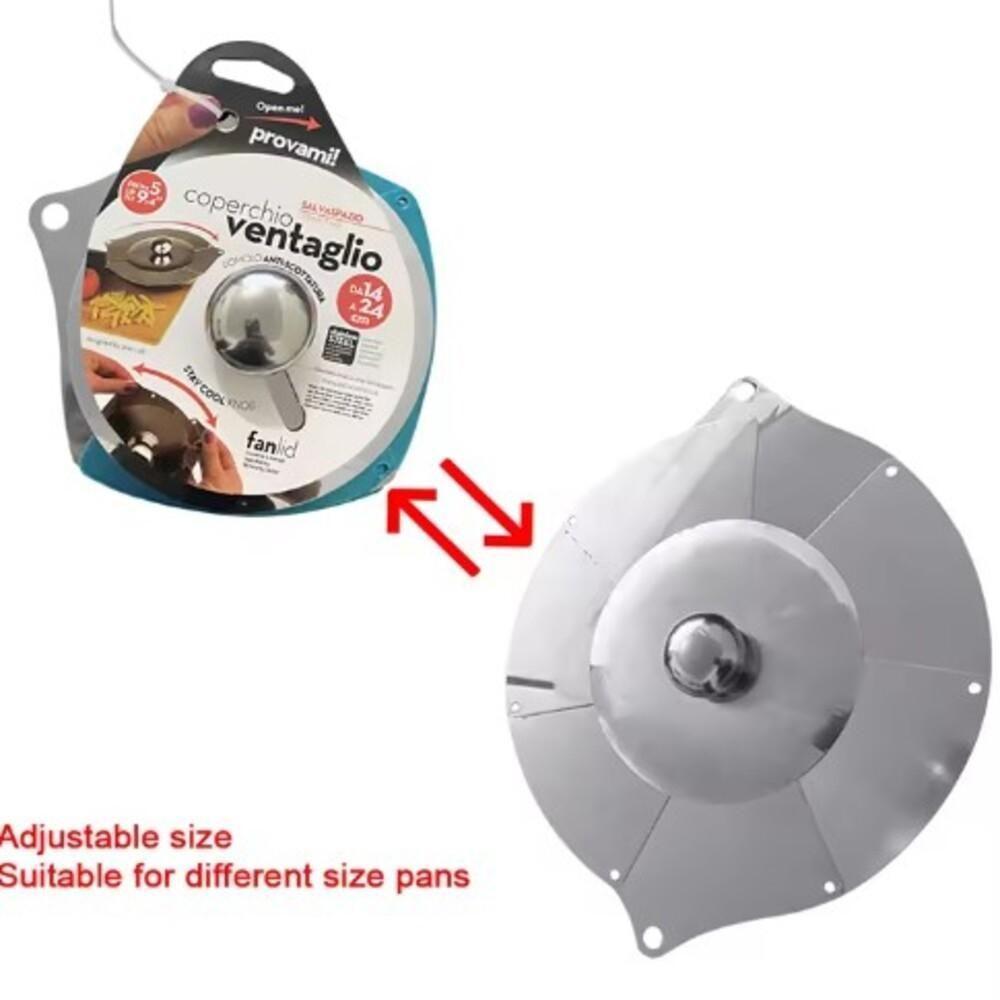 Tampa De Panela Frigideira Em Inox Universal Tamanho Ajustavel Até 31cm Retratil Potes Cozinha - 3