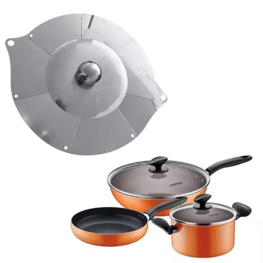 Tampa De Panela Frigideira Em Inox Universal Tamanho Ajustavel Até 31cm Retratil Potes Cozinha - 8