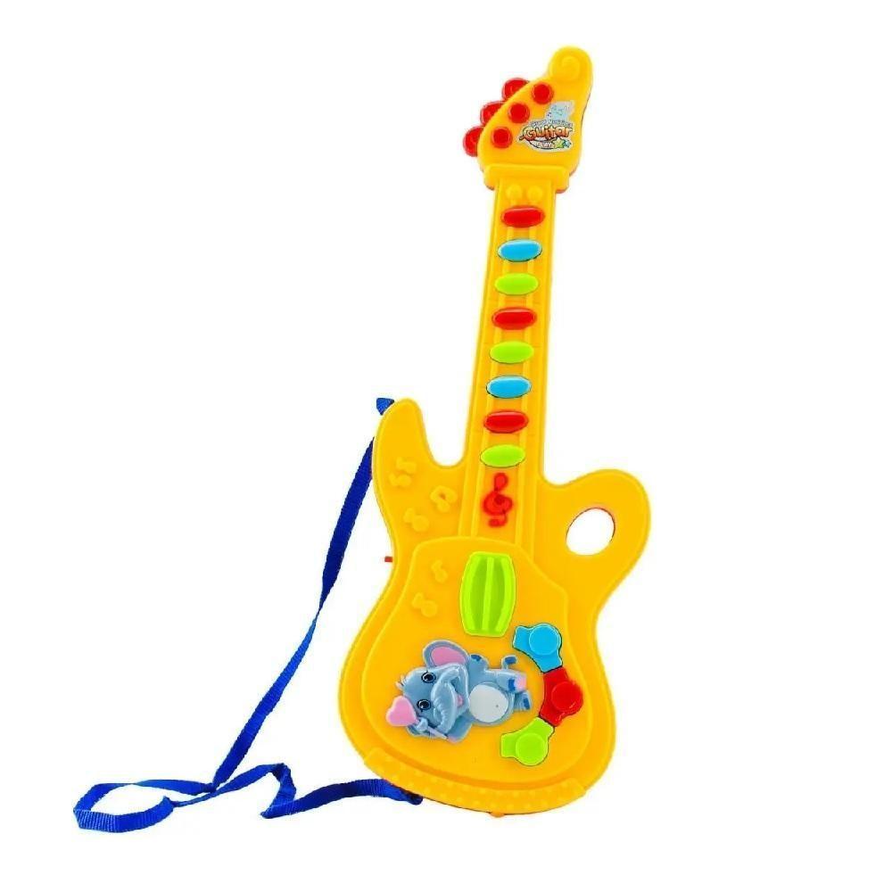 Guitarra Infantil Eletrica Com Microfone Karaoke Som E Luz Musical Bebe Criança - 5