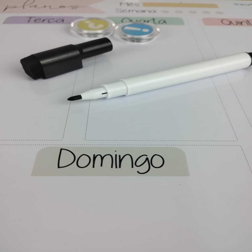Lousa Magnetica Planejamento Mensal Quadro Planner Semanal Tarefas Anotacoes Mural Planejador Diario Com Imas - 6