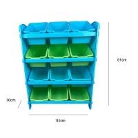 Organizador Brinquedos Estante Colorida Caixas 12 Gavetas Nicho Infantil Armario Bau Quarto Meninos Azul - 4