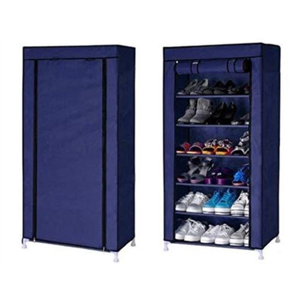 Sapateira Gigante 6 Prateleiras Armario Organizador Guarda Roupa Estante Portatil Desmontavel Tenis Calçados Com Ziper - 3