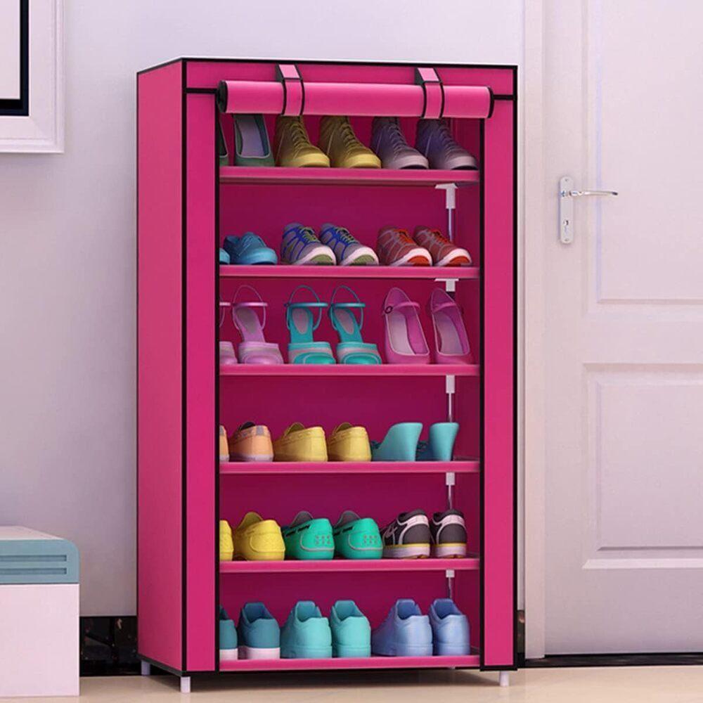 Sapateira Gigante 6 Prateleiras Armario Organizador Guarda Roupa Estante Portatil Desmontavel Tenis Calçados Com Ziper - 4