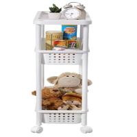 Carrinho Organizador 3 Prateleiras Rack Multiuso Varanda Banheiro Brinquedos Quarto Estante Branco - 5