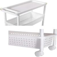 Carrinho Organizador 3 Prateleiras Rack Multiuso Varanda Banheiro Brinquedos Quarto Estante Branco - 7