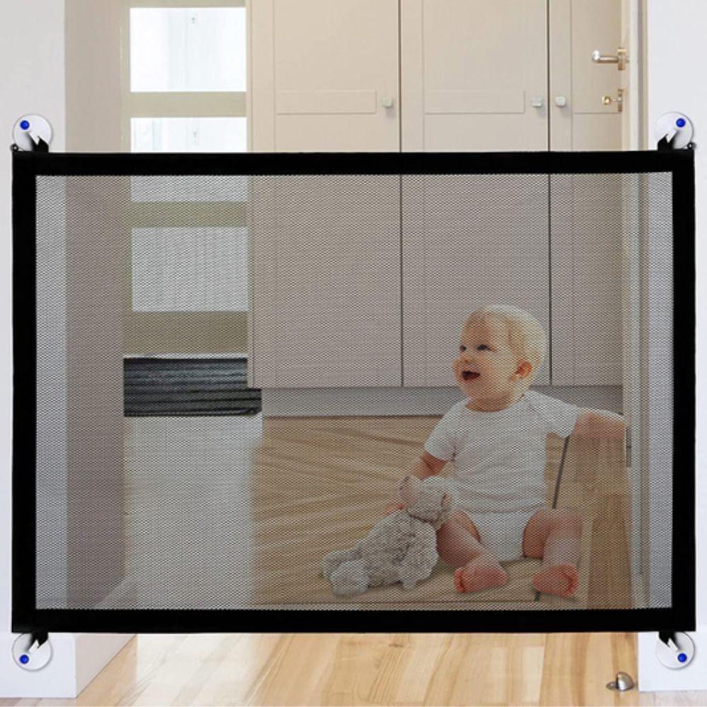 Grade Protecao Criança Bebe Cao Cachorro Expansiva Rede Dobravel Portatil Portao Segurança Tela Em Nylon Sem Furos Escad - 3