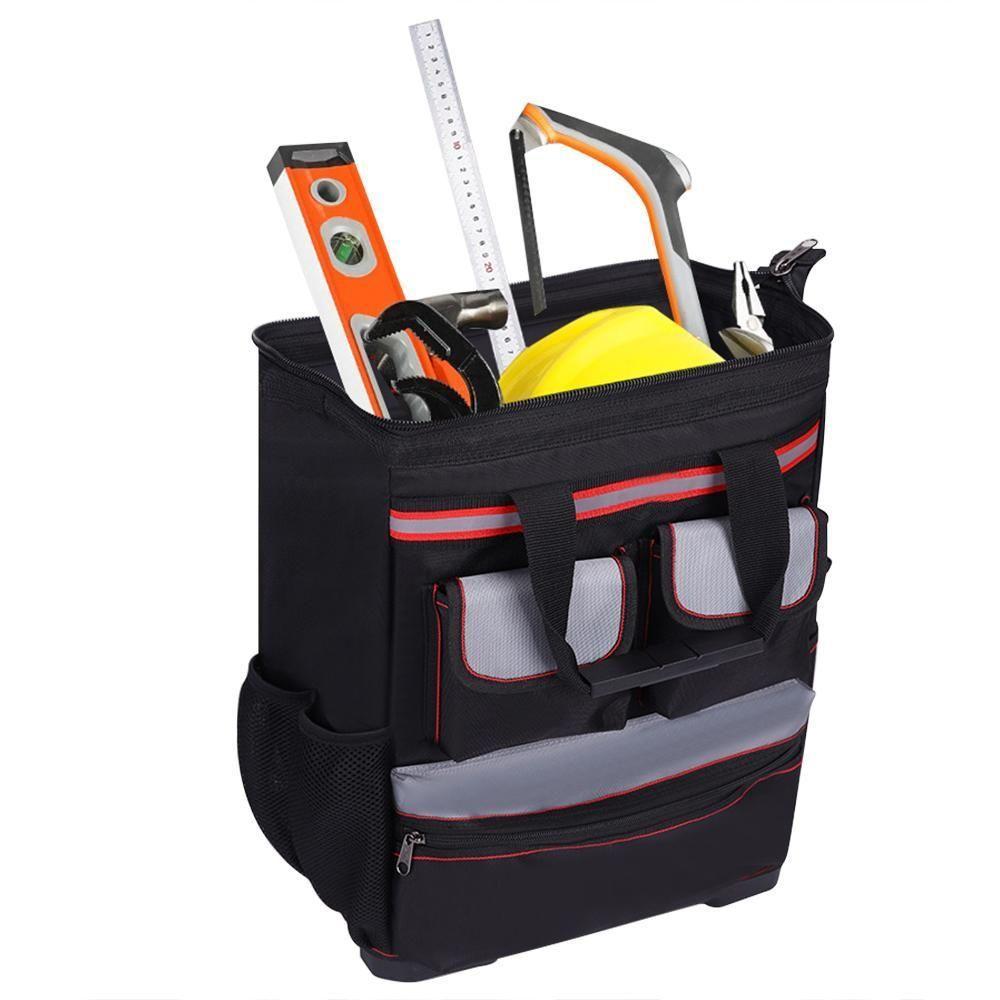 Mochila Ferramentas Base Emborrachada Reforcada Bolsa Impermeavel Refletiva Motoboy Grande Premium - 3