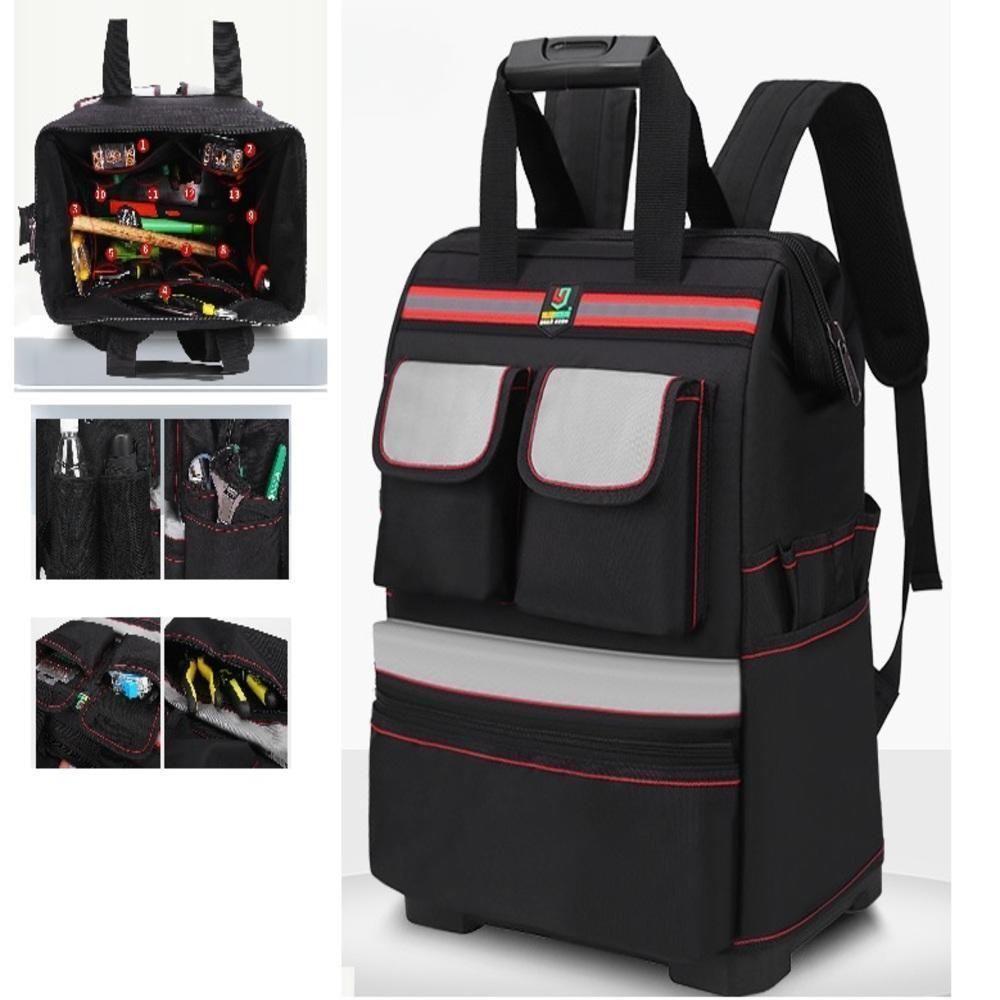 Mochila Ferramentas Base Emborrachada Reforcada Bolsa Impermeavel Refletiva Motoboy Grande Premium - 6