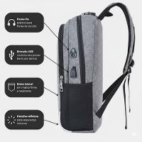 Mochila Executiva Para Notebook Com Entrada Usb Azul - 5