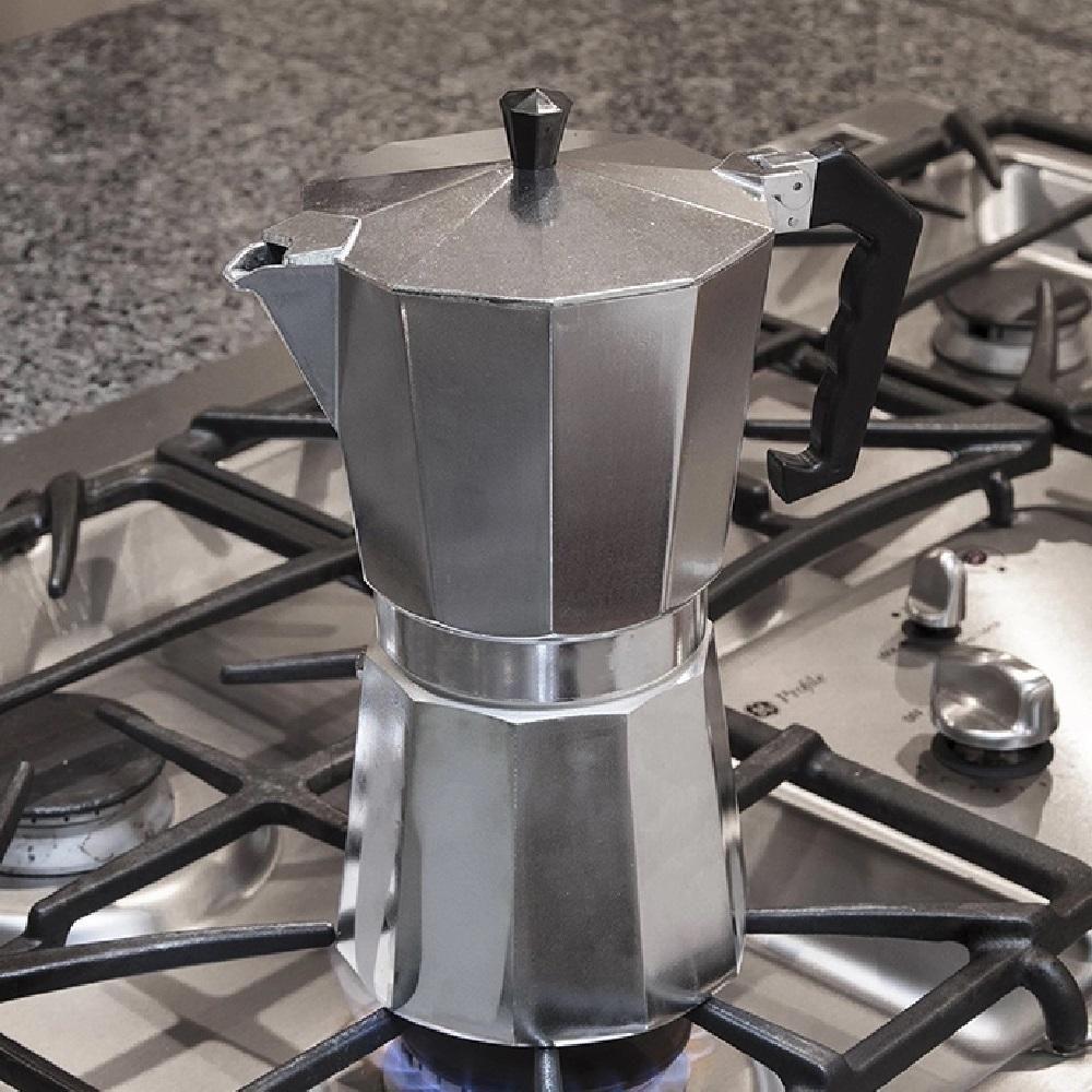 Cafeteira Italiana Grande 12 Xicaras Cafe Expresso Long Manual Moka Premium Em Aluminio Camping Coffe 600ml - 7