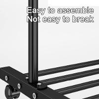 Organizador Guarda Roupa Arara Cabideiro Sapateira Rack 30kg Expositor Ganchos Multiuso Rodinhas - 5