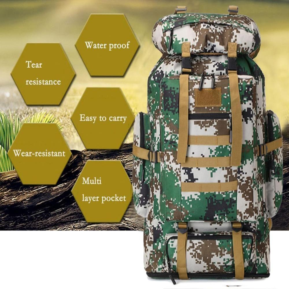 Mochila Militar Camping 100 Litros Camuflada Tatica Gigante Bolsa Impermeavel 100l Reforcada Viagem Trilha Acampamento I - 4