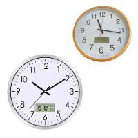 Relogio Parede Completo Calendario Termometro Digital Estilo Aluminio Rose Gold Despertador Escritorio Sala Consultorio - 1