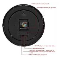 Relogio Parede Completo Calendario Termometro Digital Estilo Aluminio Rose Gold Despertador Escritorio Sala Consultorio - 6