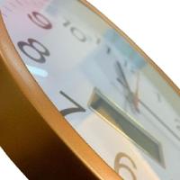 Relogio Parede Completo Calendario Termometro Digital Estilo Aluminio Rose Gold Despertador Escritorio Sala Consultorio - 8