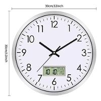 Relogio Parede Completo Calendario Termometro Digital Estilo Aluminio Rose Gold Despertador Escritorio Sala Consultorio - 9