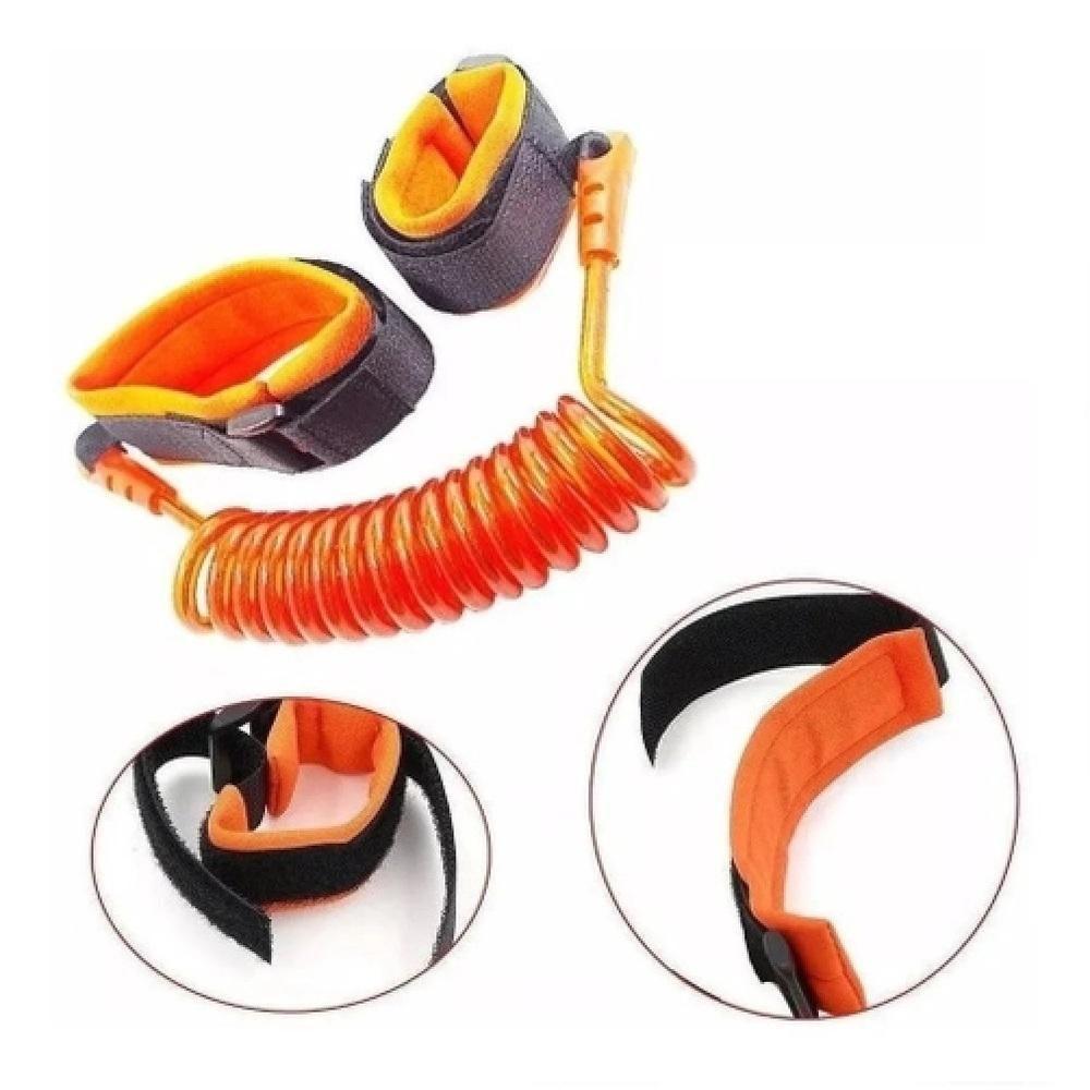 Pulseira De Seguranca Infantil Guia Crianca Anti Perda Coleira Ajustavel Controle Cordao Passeio Shopping Cor:laranja;ta - 7