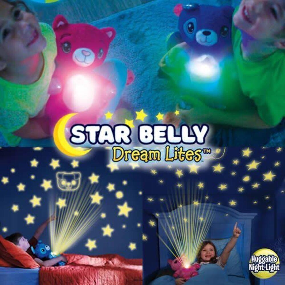 Urso De Pelucia Com Projetor De Estrelas Unicornio Noite Iluminada Musical Luz Noturna Abajur Brinquedo Luminaria Crianç - 3
