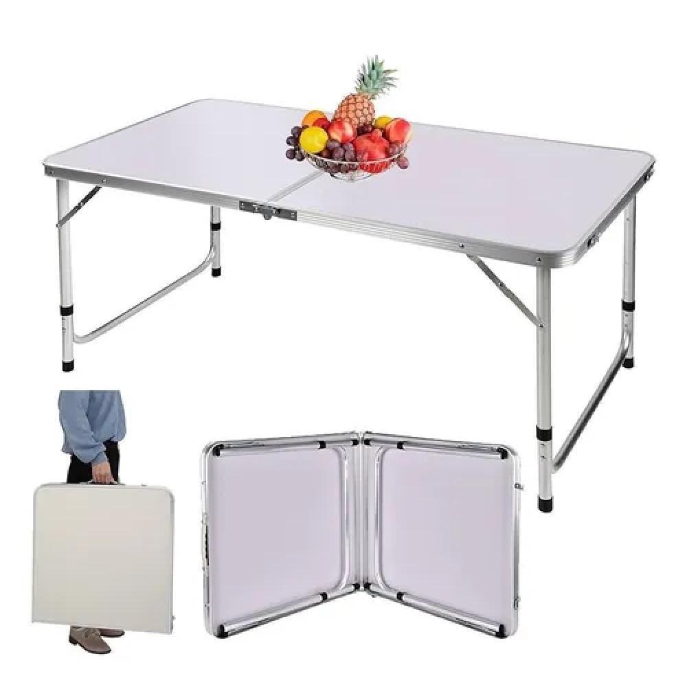 Mesa Dobravel Vira Maleta Mesinha Portatil Aluminio Grande 120x60cm Alca Transporte Praia Camping Pesca Festa Multiuso - 1
