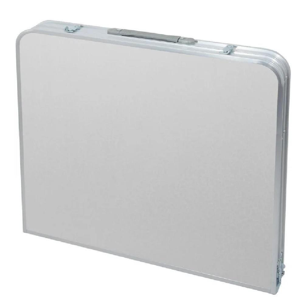 Mesa Dobravel Vira Maleta Mesinha Portatil Aluminio Grande 120x60cm Alca Transporte Praia Camping Pesca Festa Multiuso - 5