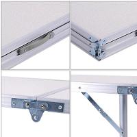 Mesa Dobravel Vira Maleta Mesinha Portatil Aluminio Grande 120x60cm Alca Transporte Praia Camping Pesca Festa Multiuso - 7