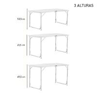 Mesa Dobravel Vira Maleta Mesinha Portatil Aluminio Grande 120x60cm Alca Transporte Praia Camping Pesca Festa Multiuso - 9