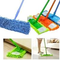 Rodo Esfregao Mop Vassoura Absorvente Microfibra Tira Po Lava Limpa Varre Pisos Vidros Limpeza Cabo Retratil - 2