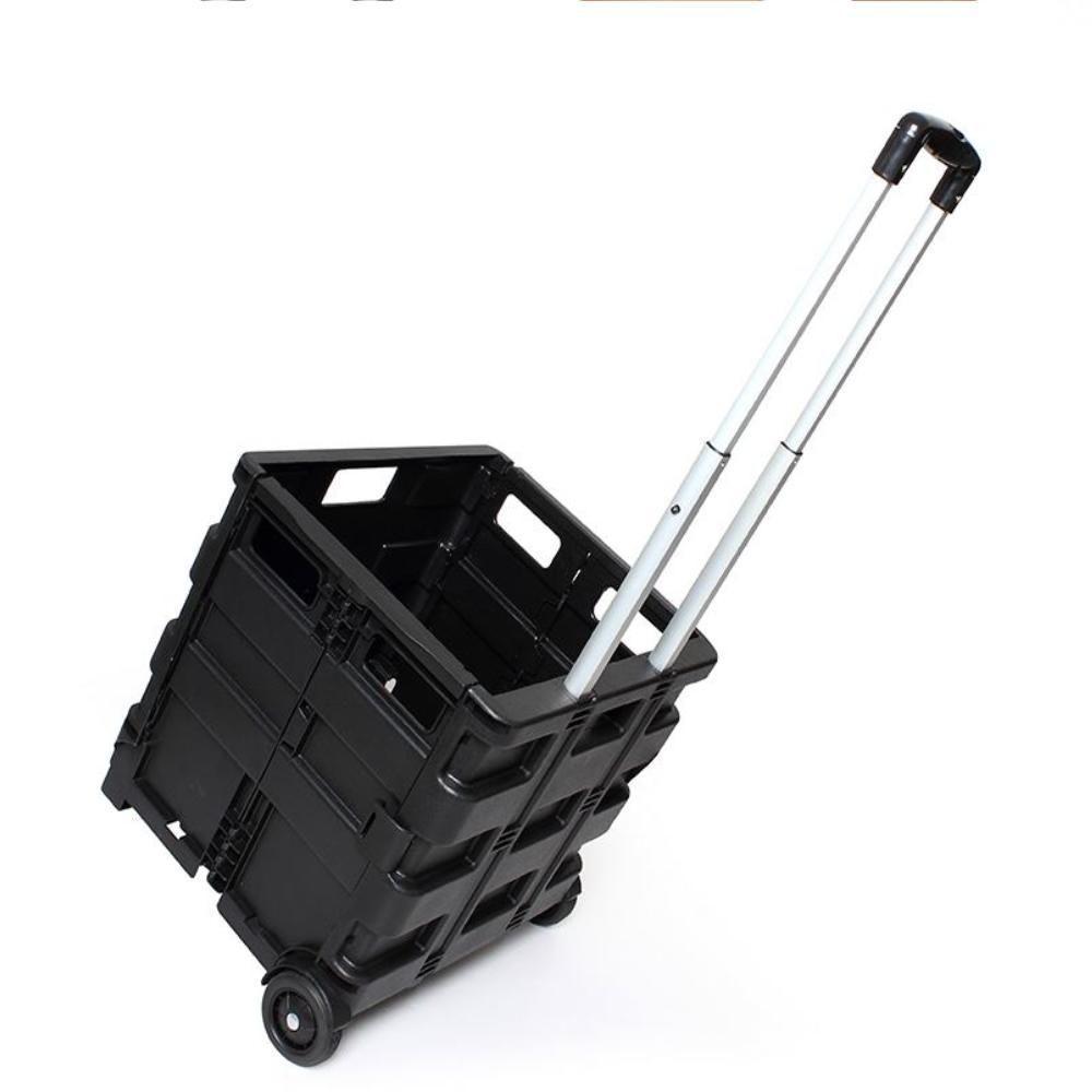 Carrinho Compras Dobravel 45kg Transporte Cesto Multiuso Tampa Feira Ferramentas Roda Vira Maleta - 7