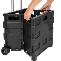 Carrinho Compras Dobravel 45kg Transporte Cesto Multiuso Tampa Feira Ferramentas Roda Vira Maleta - 5
