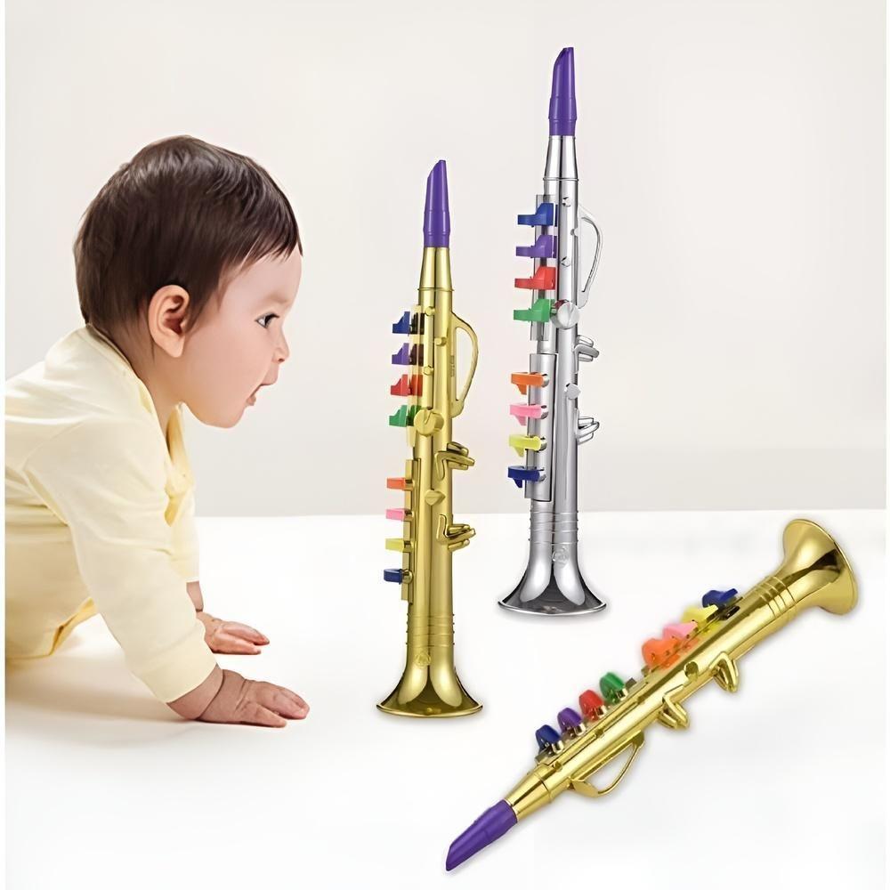 Saxofone Infantil Clarinete Flauta Mini Acustico Instrumento Musical Criança Brinquedo Iniciantes - 2