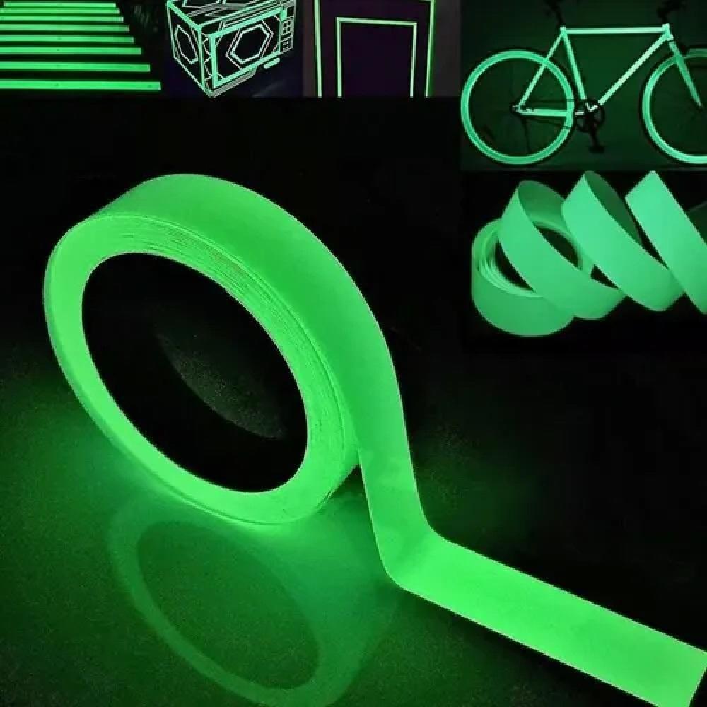 Fita Adesiva Fluorescente 3 Metros Brilha No Escuro Auto Colante Neon Decoracao Festa Escada Luminosa Fotoluminescente - 2