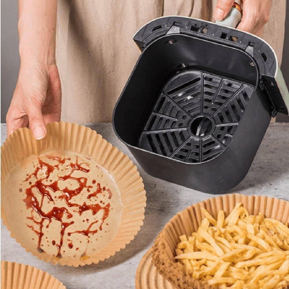 Kit 50 Forma De Papel Air Fryer Forminha Descartavel Fritadeira Eletrica Antiaderente Redonda 20cm Alimentos - 5