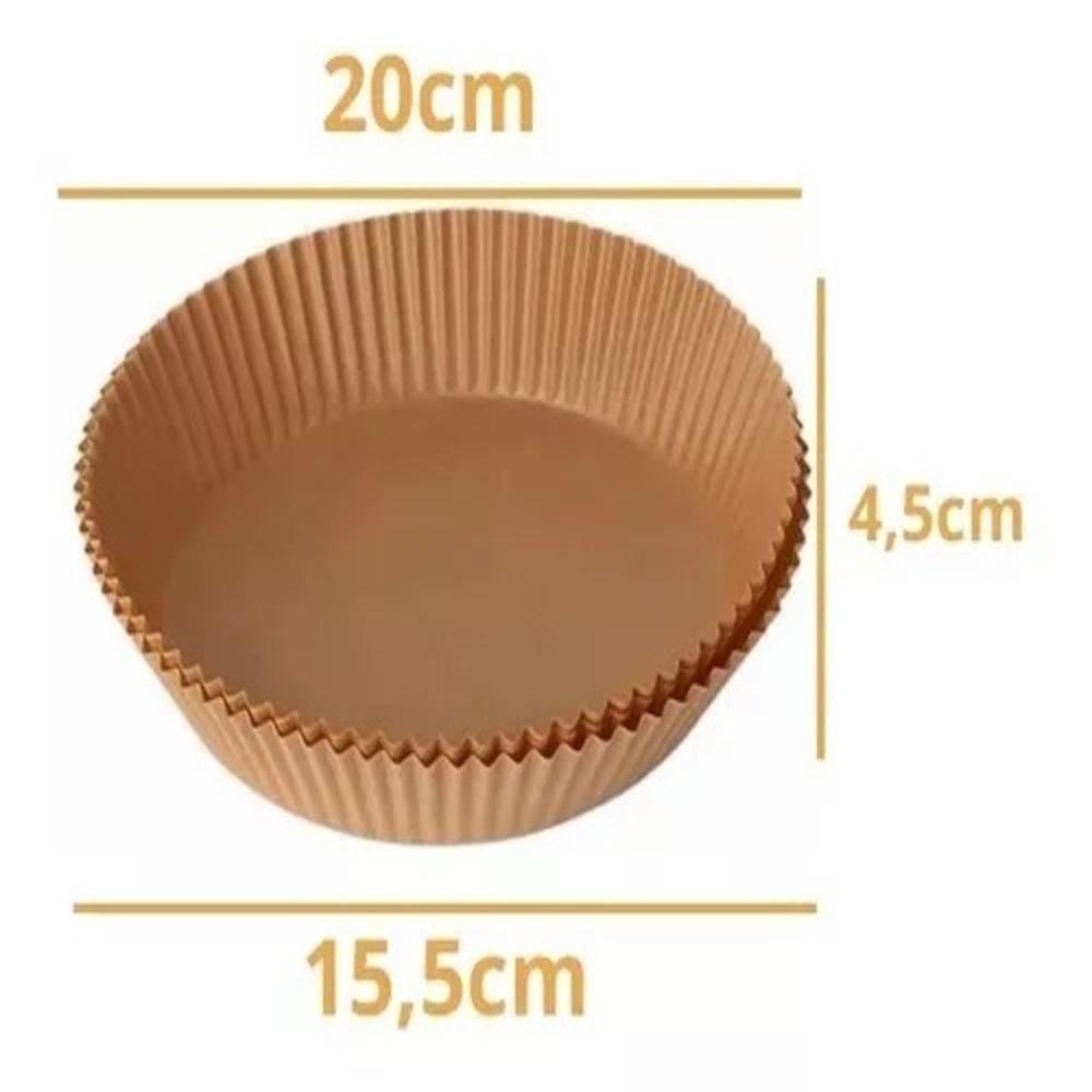 Kit 50 Forma De Papel Air Fryer Forminha Descartavel Fritadeira Eletrica Antiaderente Redonda 20cm Alimentos - 9