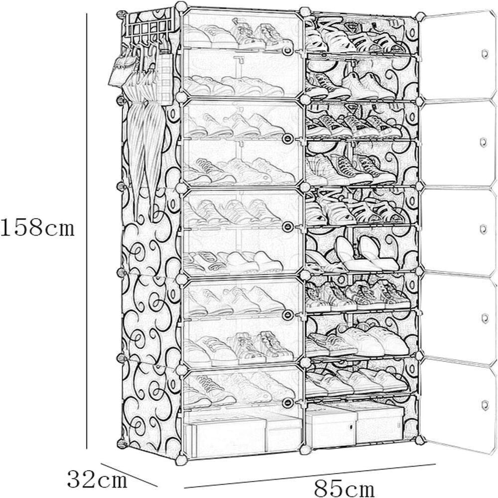 Sapateira Dupla 20 Prateleiras 40 Pares Armario Modular Organizador Brinquedos Roupas - 4