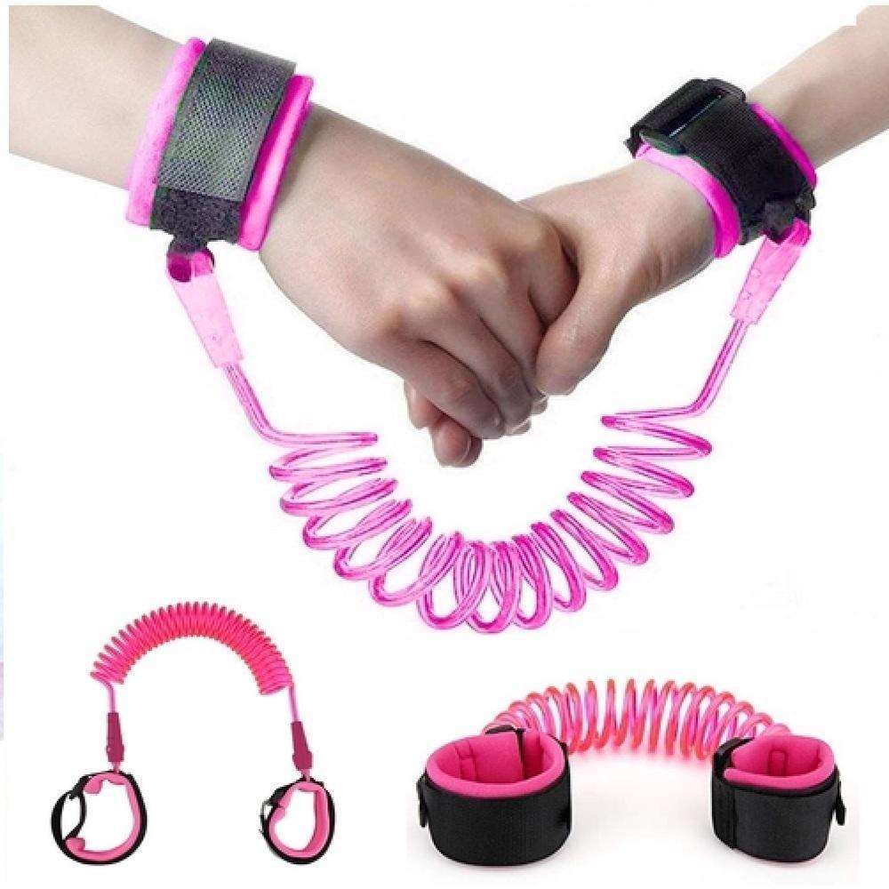 Pulseira De Seguranca Infantil Guia Crianca Anti Perda Coleira Ajustavel Controle Cordao Passeio Shopping Cor:azul;taman - 4