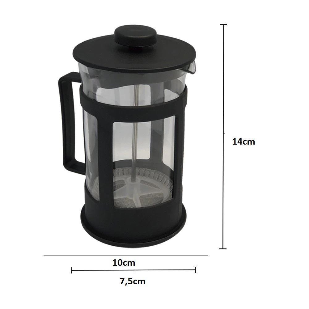 Cafeteira Francesa Prensa Inox Cremeira Vidro Jarra Cha Cafe Cremoso Manual Coador Filtro 350ml French Press - 9